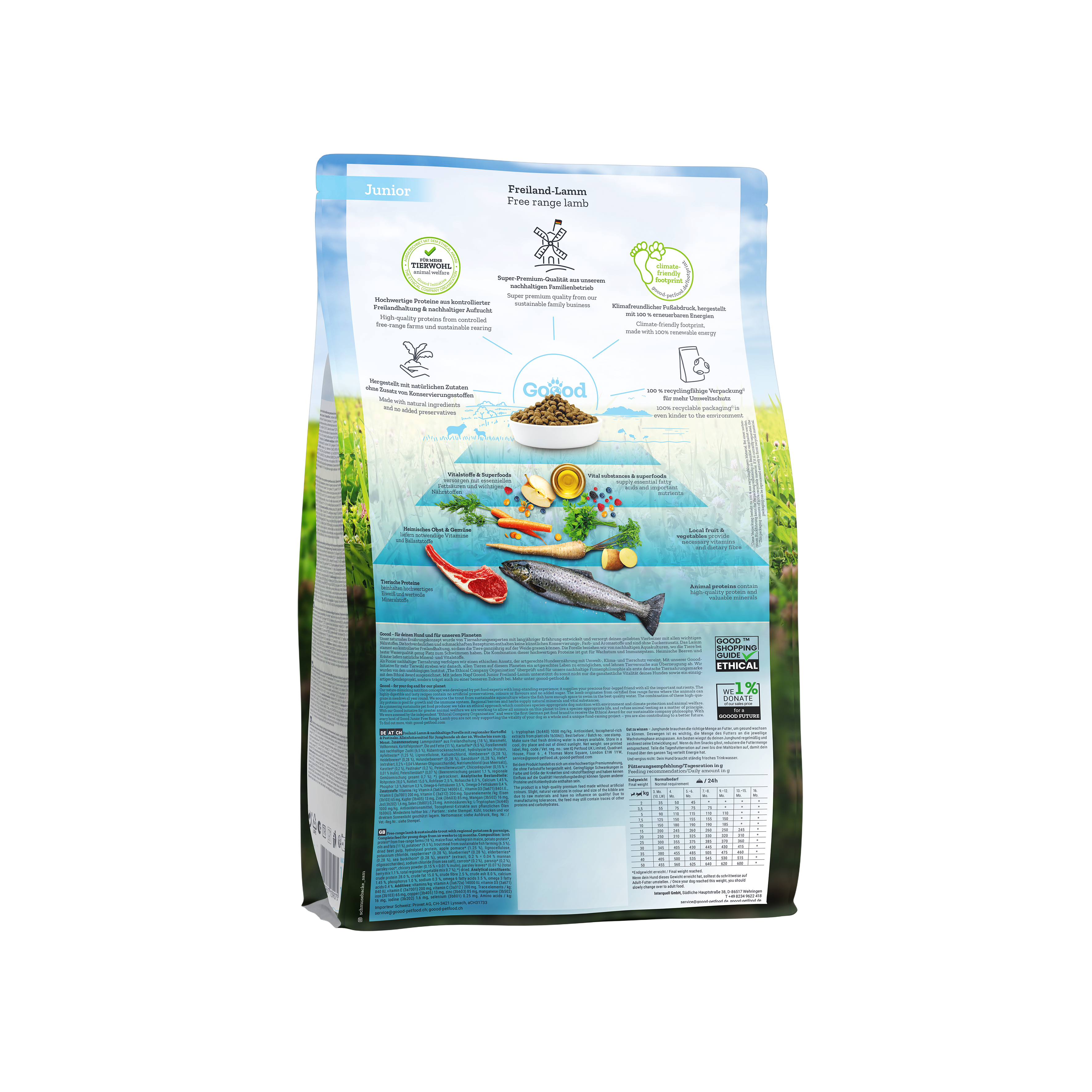 Free Range Lamb & Sustainable Trout Dry Food for Puppies