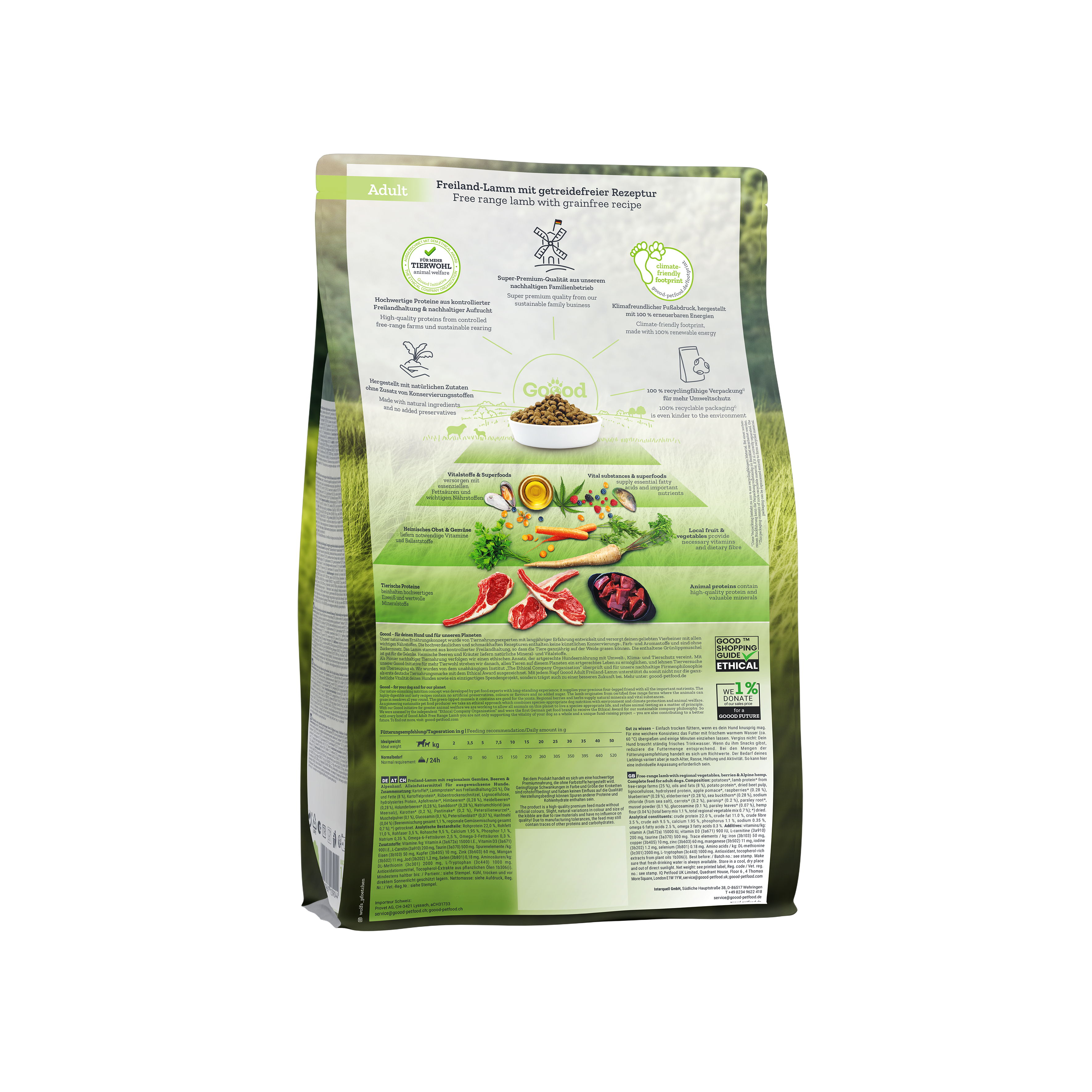 Free Range Lamb Dry Food for Adult Dogs